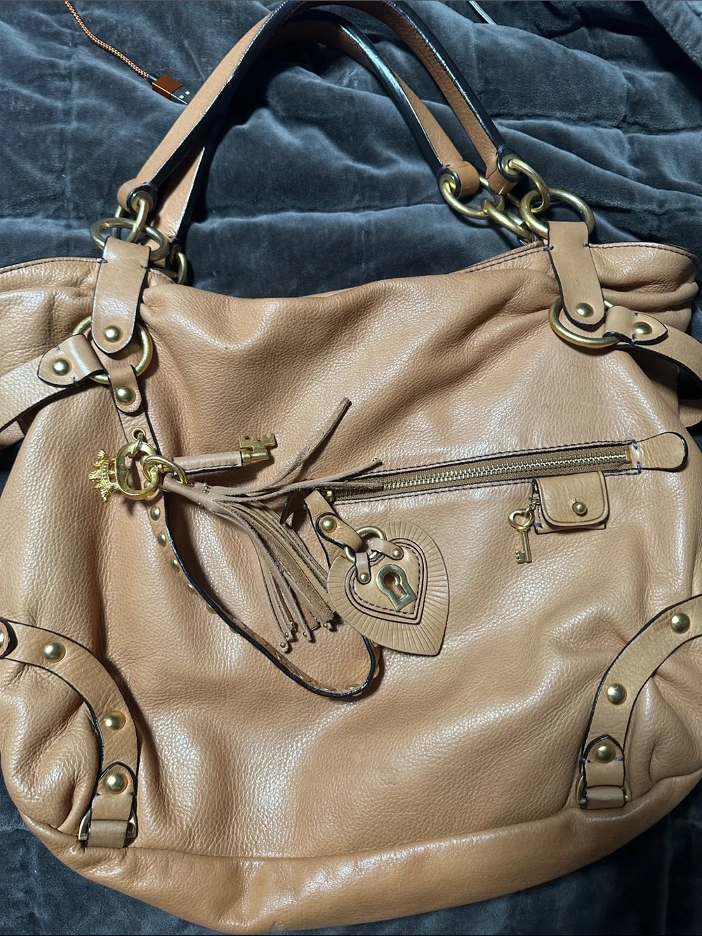 Juicy Couture Shoulder Bag with Heart Key Charm